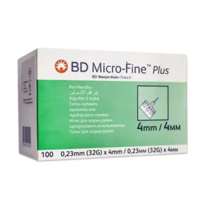 insulinis k’almis nemsi 100tsali BD Micro Fine Plus Pen Needles 4 mm 32G 100 pcs