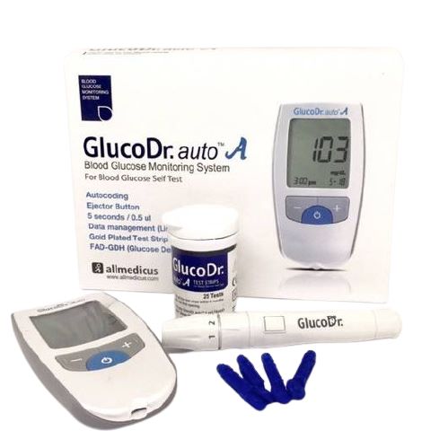 გლუკომეტრი GlucoDr. Auto A (AGM-4000) 25 ტესტ ფირფიტა, 10 ლანცეტი, საჩხვლეტი კალამი, შესანახი ჩანთა - Image 2